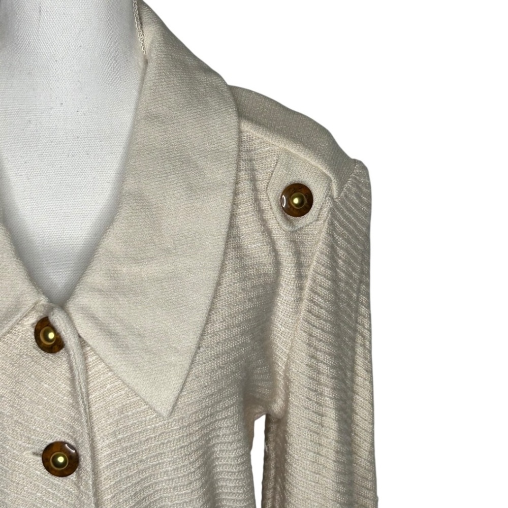 St. John Collection Cream Button Front Cardigan J… - image 3